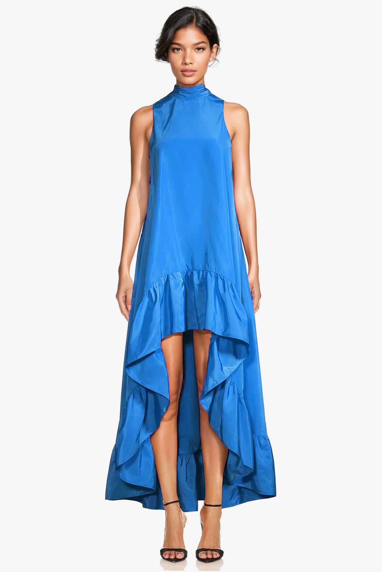 ONE33 SOCIAL | The Yolanda Peacock Blue High-Low Maxi Gown | Blue