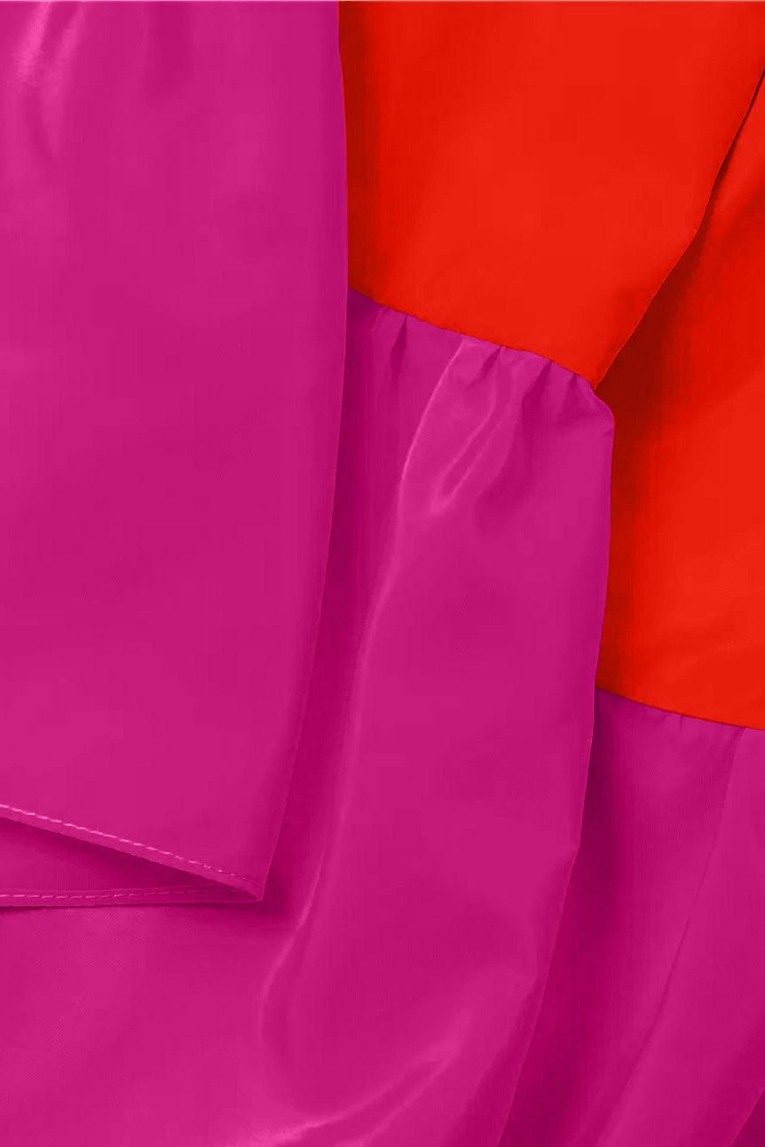 ONE33 SOCIAL | The Yolanda Fuchsia Orange High-Low Maxi Dress | Pink / Orange