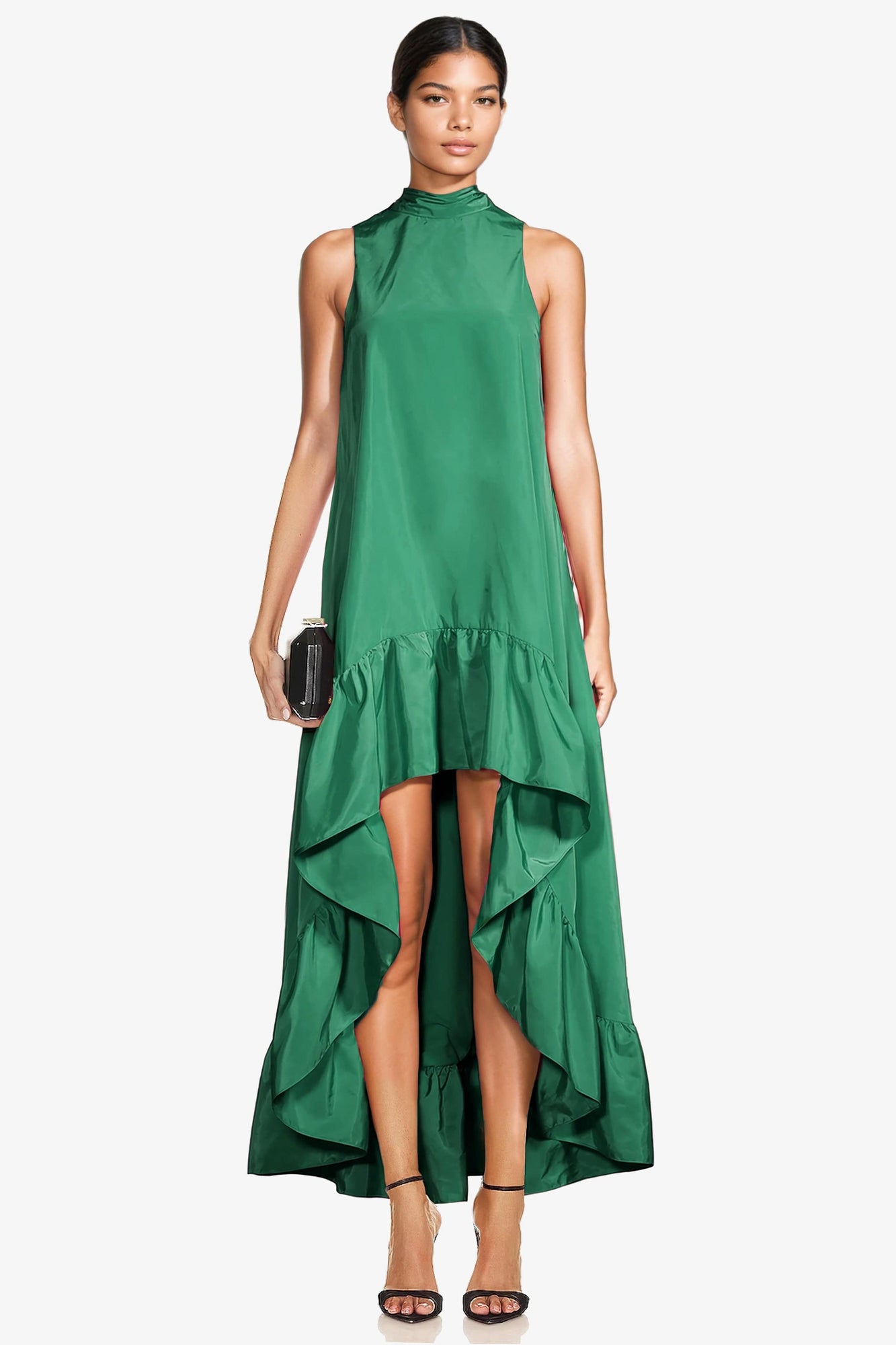 ONE33 SOCIAL | The Yolanda Green High-Low Maxi Gown | Green