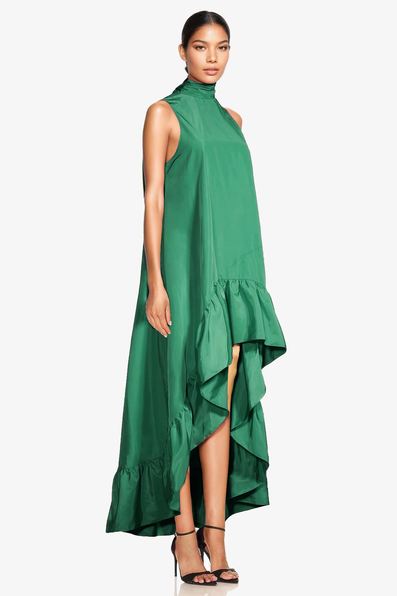 ONE33 SOCIAL | The Yolanda Green High-Low Maxi Gown | Green