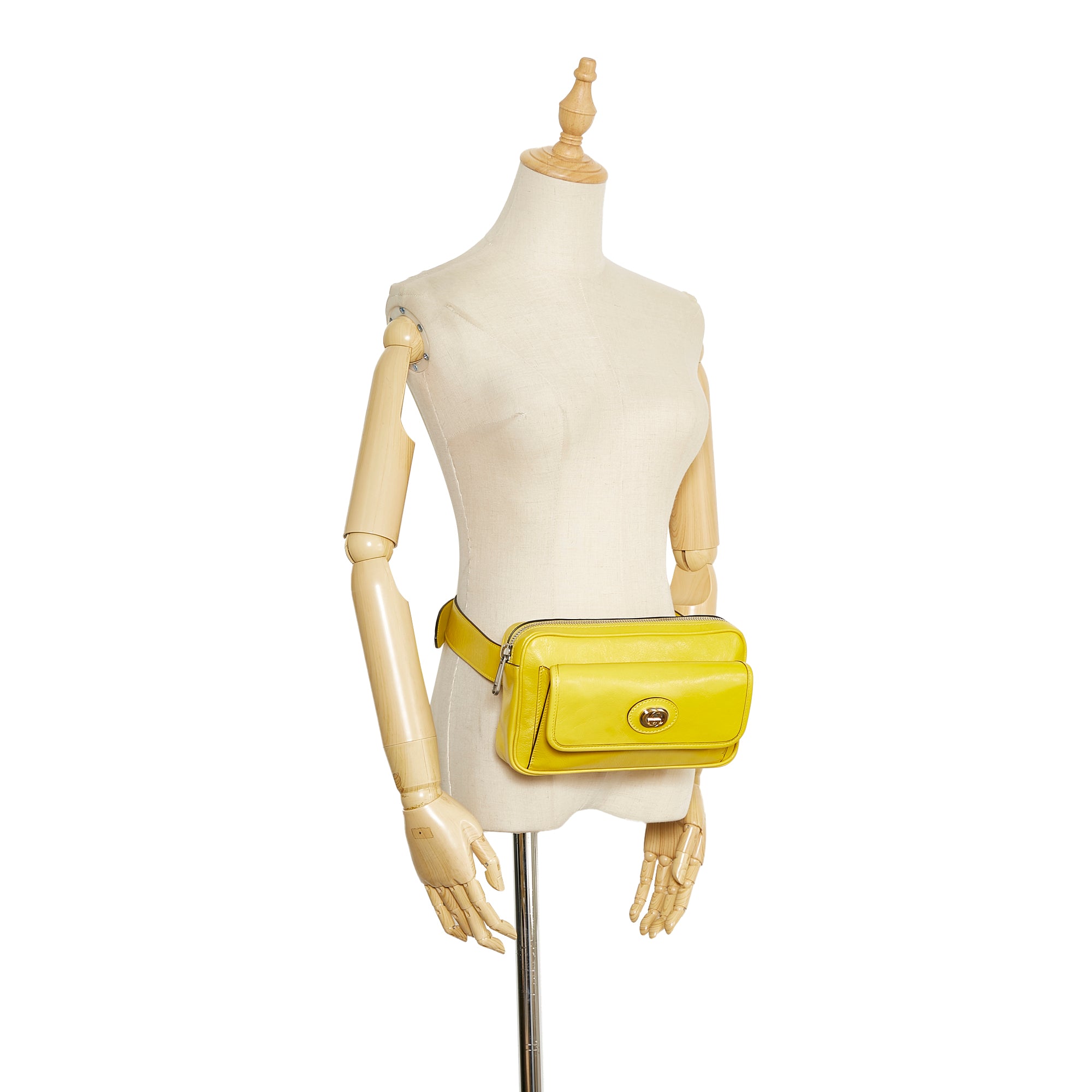 Gucci | Pre-Owned Interlocking G Morpheus Leather Belt Bag | YellowYellowYellow