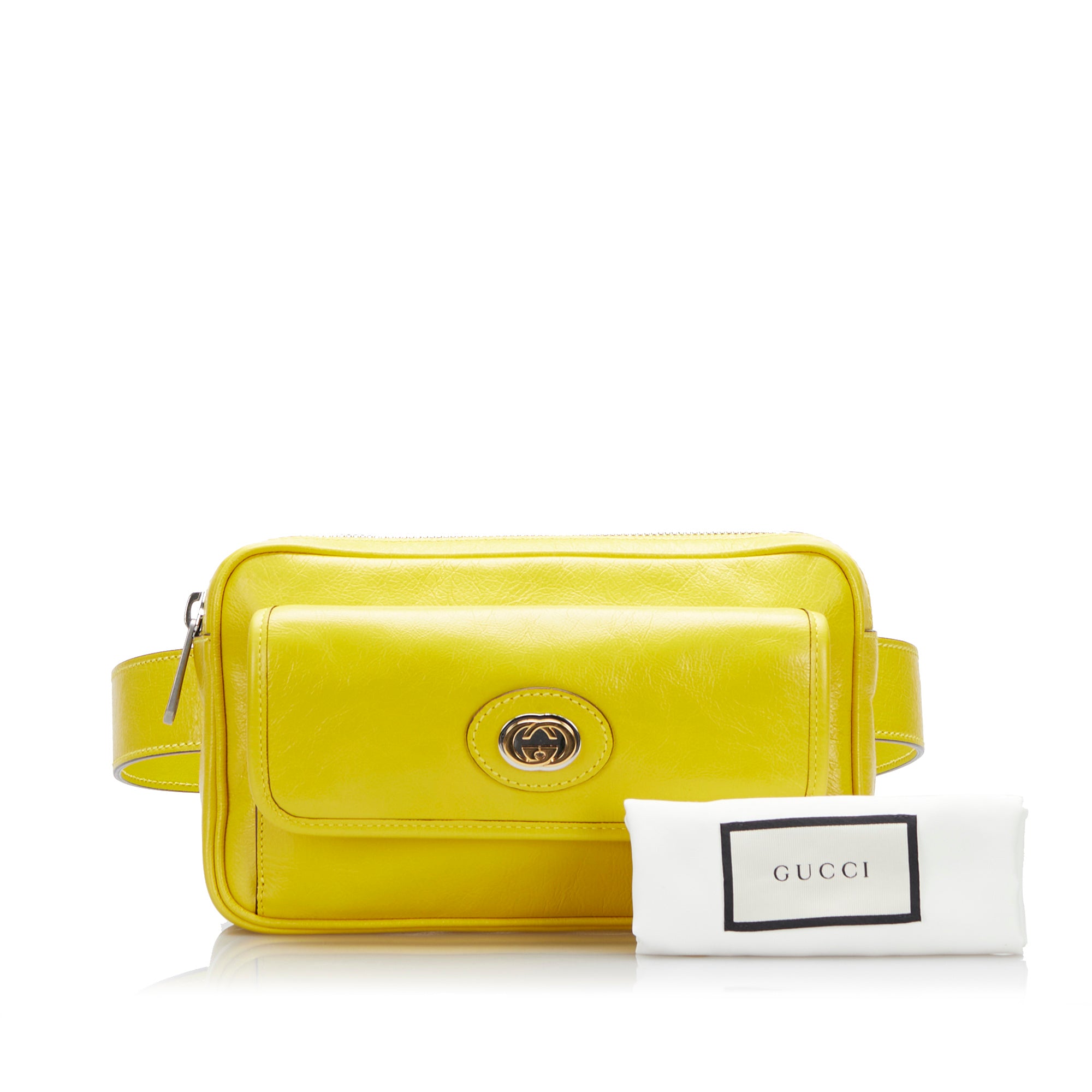 Gucci | Pre-Owned Interlocking G Morpheus Leather Belt Bag | YellowYellowYellow