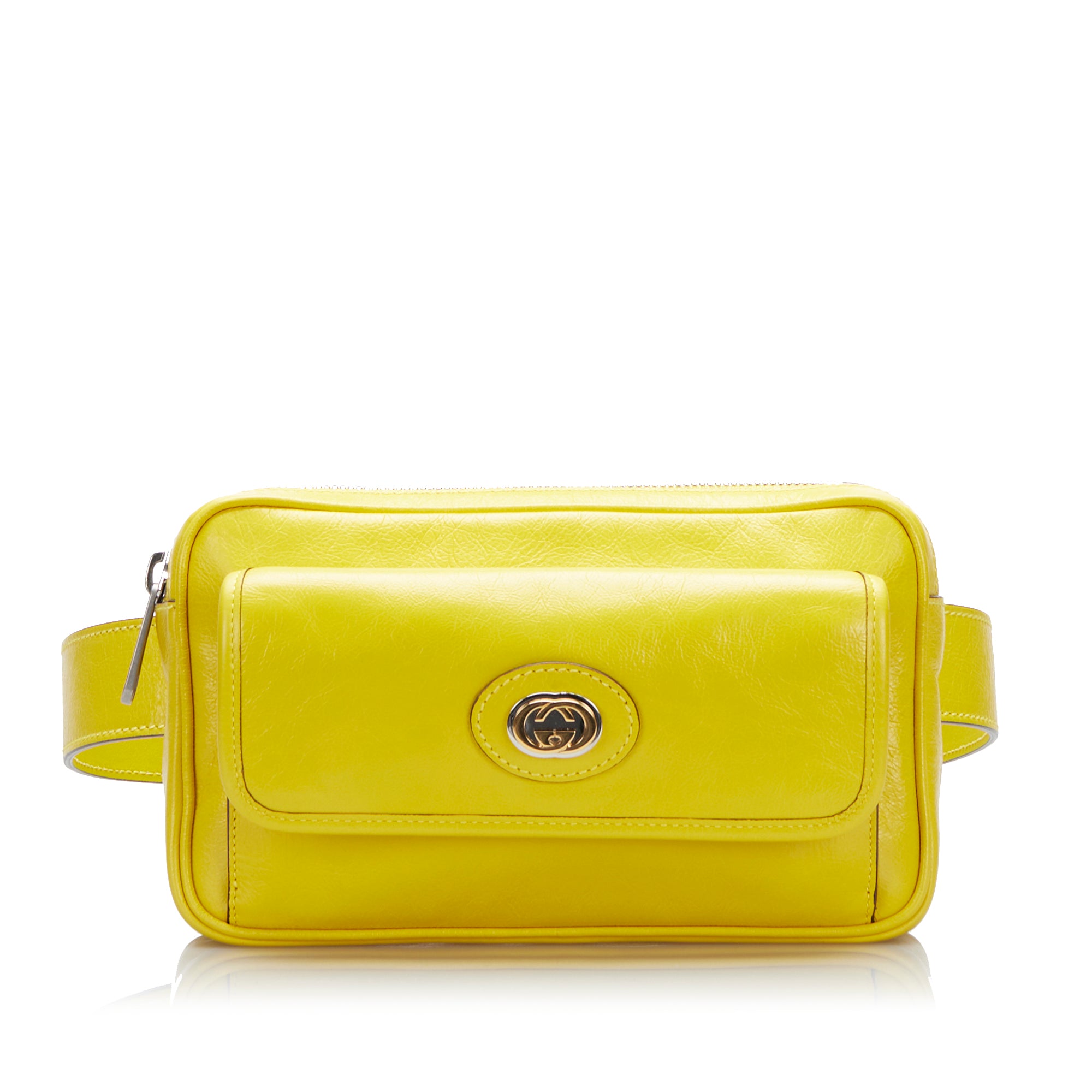 Gucci | Pre-Owned Interlocking G Morpheus Leather Belt Bag | YellowYellowYellow