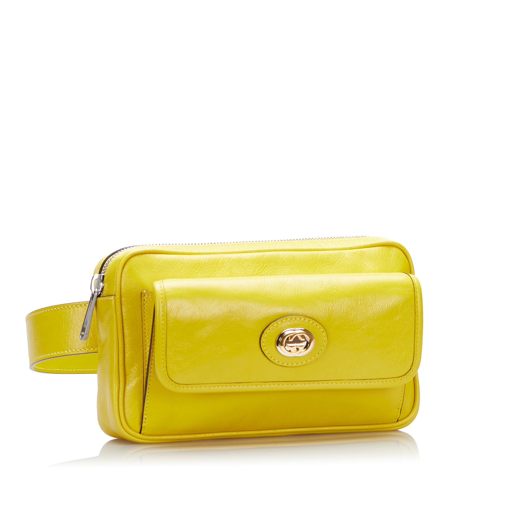 Gucci | Pre-Owned Interlocking G Morpheus Leather Belt Bag | YellowYellowYellow