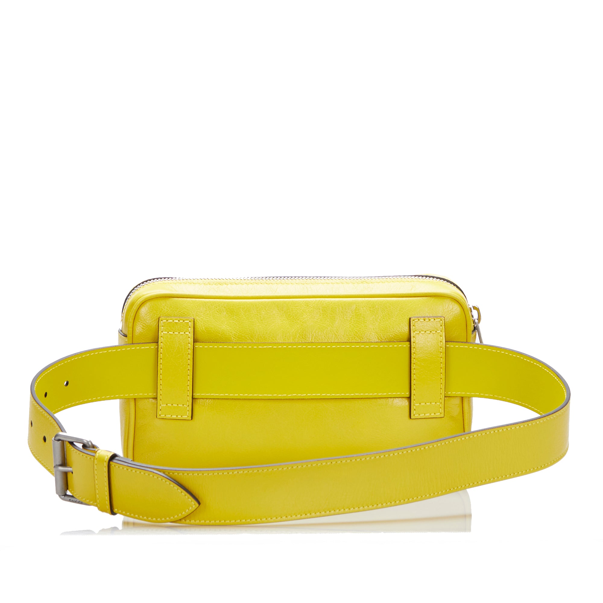 Gucci | Pre-Owned Interlocking G Morpheus Leather Belt Bag | YellowYellowYellow