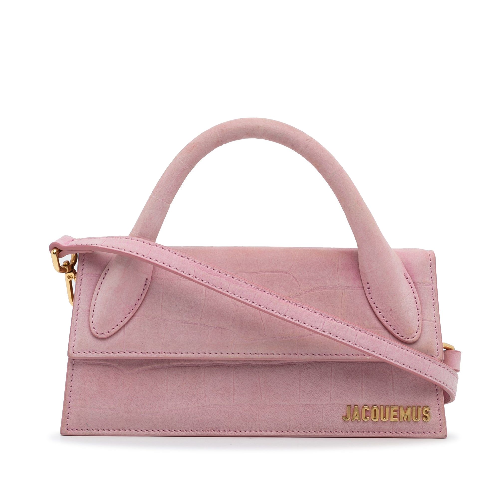 Jacquemus | Pre-Owned Suede Embossed Le Chiquito Long | Pink