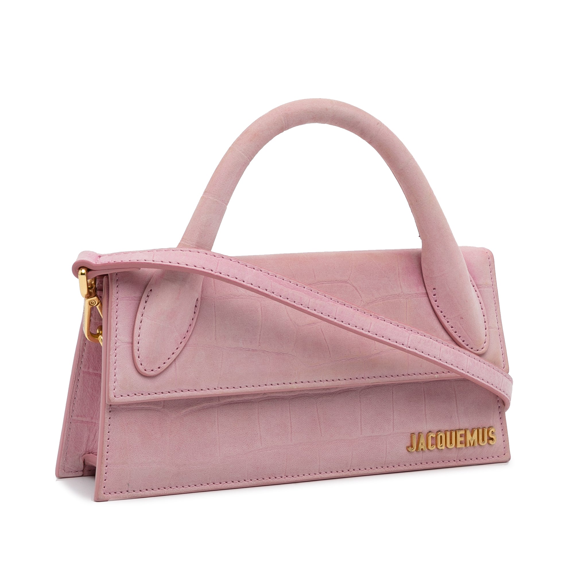 Jacquemus | Pre-Owned Suede Embossed Le Chiquito Long | Pink