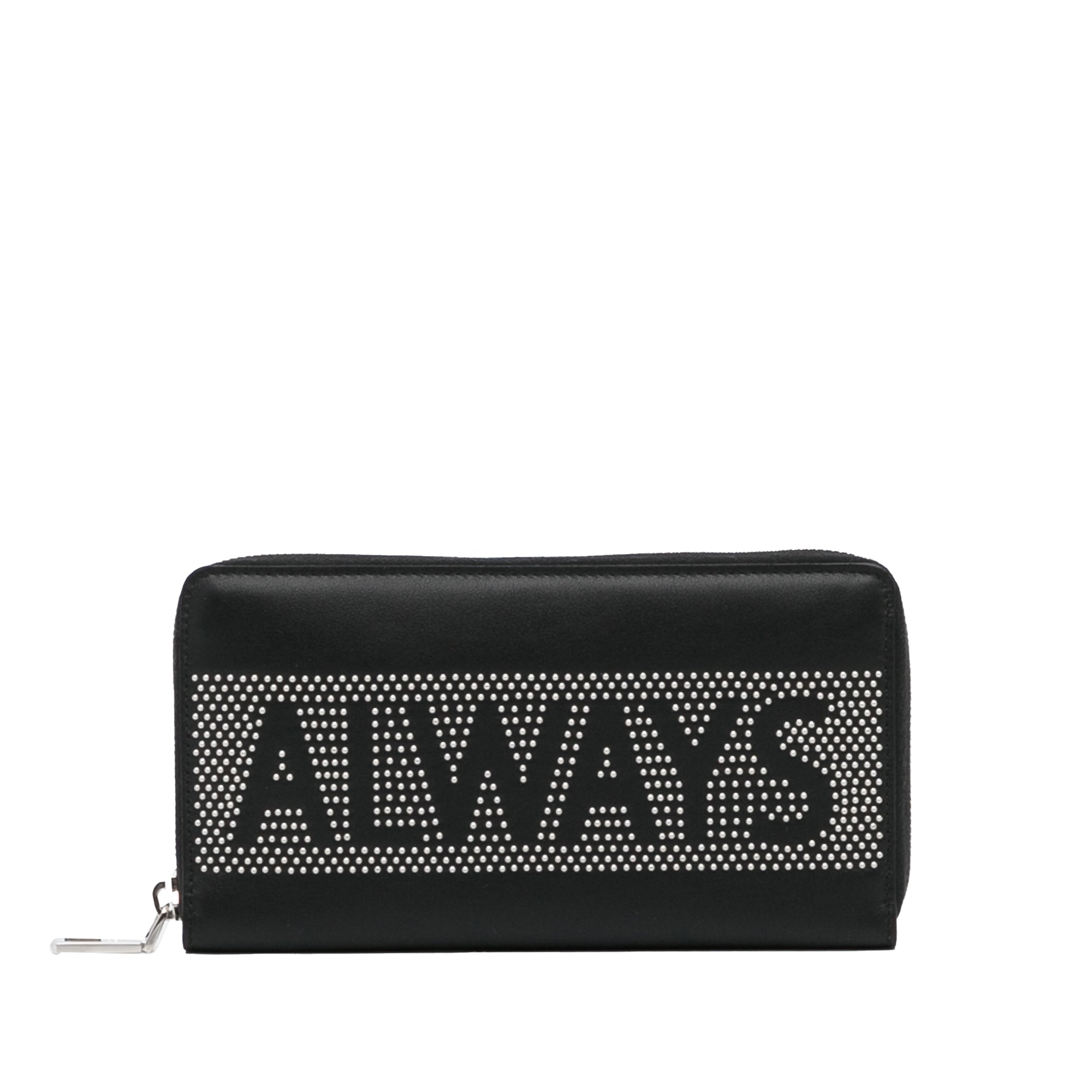 Valentino | Pre-Owned Studded Zip Around Wallet | Black