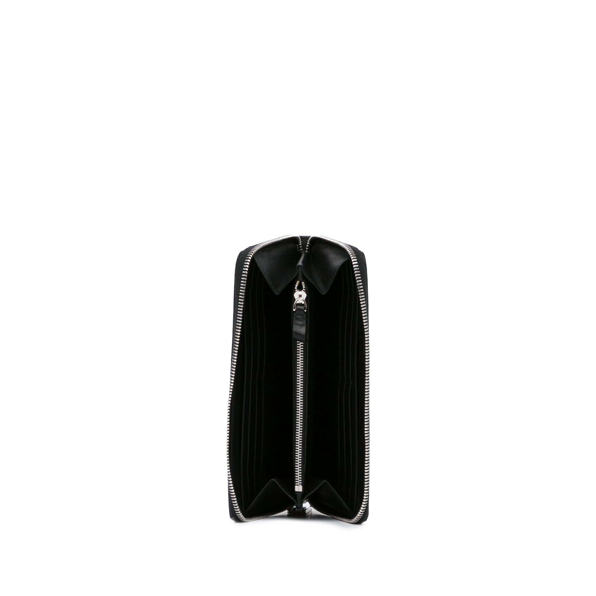 Valentino | Pre-Owned Studded Zip Around Wallet | Black