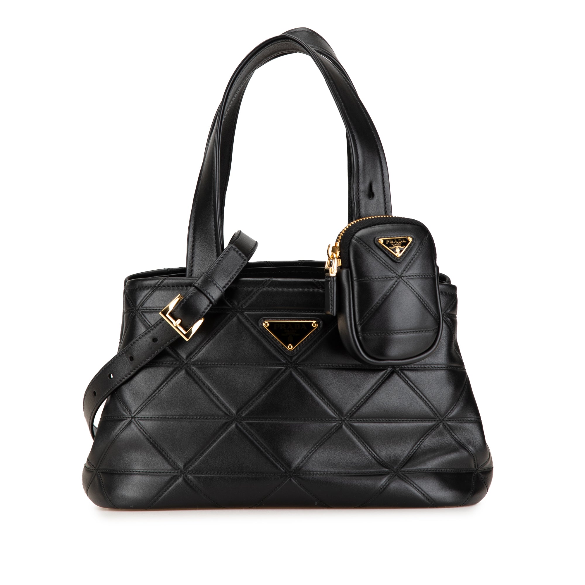 Prada | Pre-Owned Small Quilted Lambskin Satchel | Black