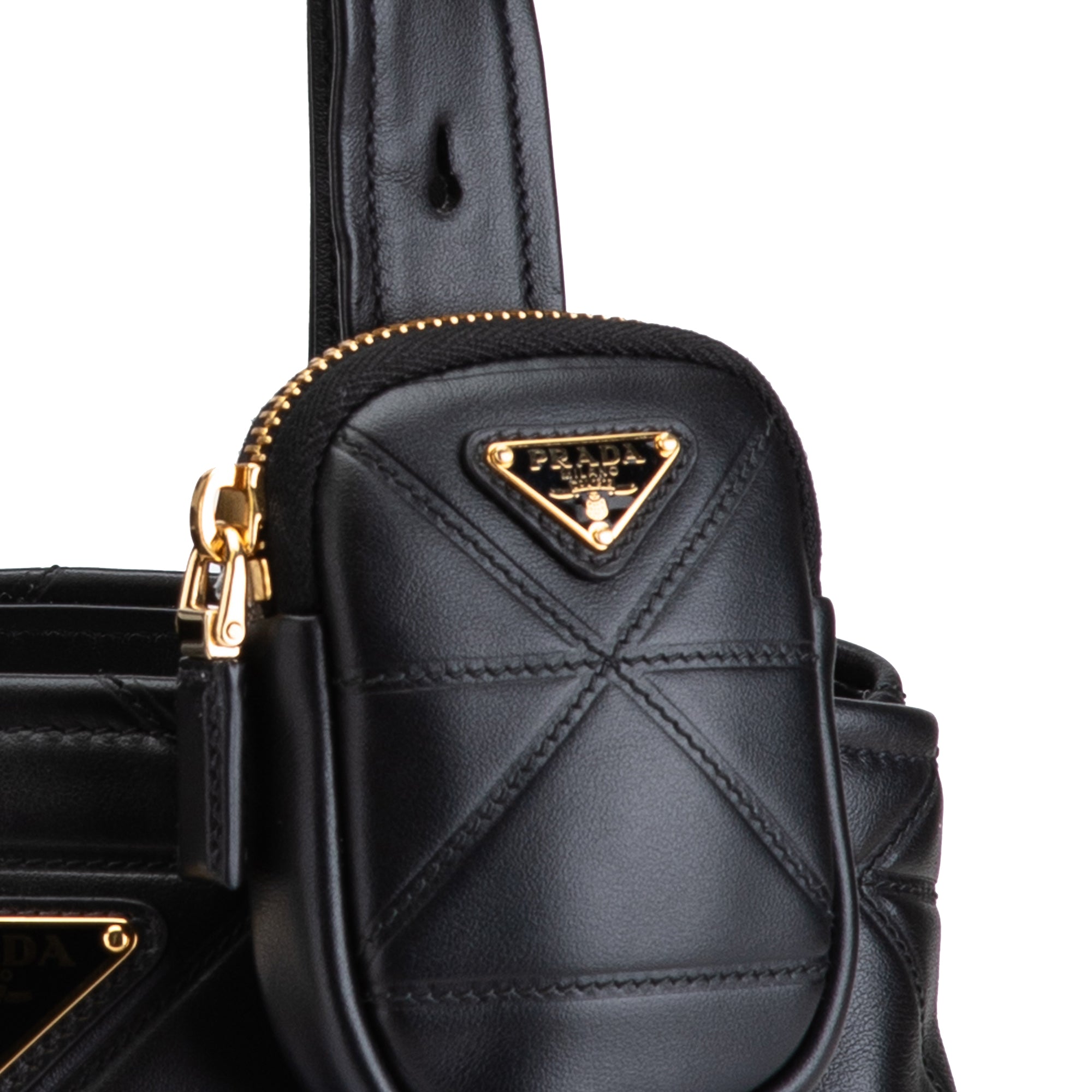 Prada | Pre-Owned Small Quilted Lambskin Satchel | Black