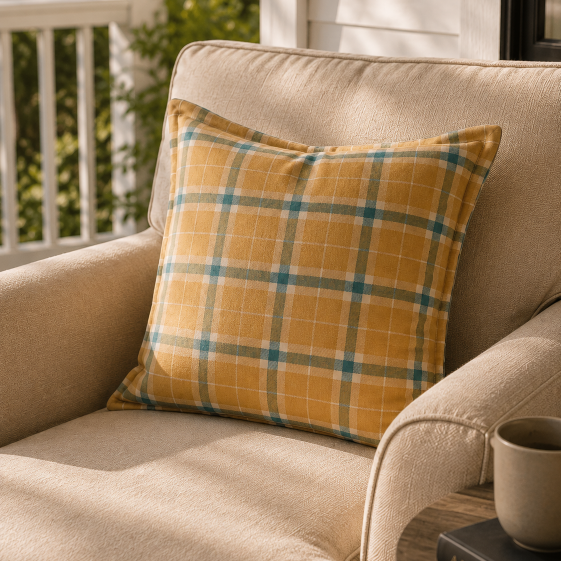 Aberdeen Euro Pillow | French Yellow / Teal