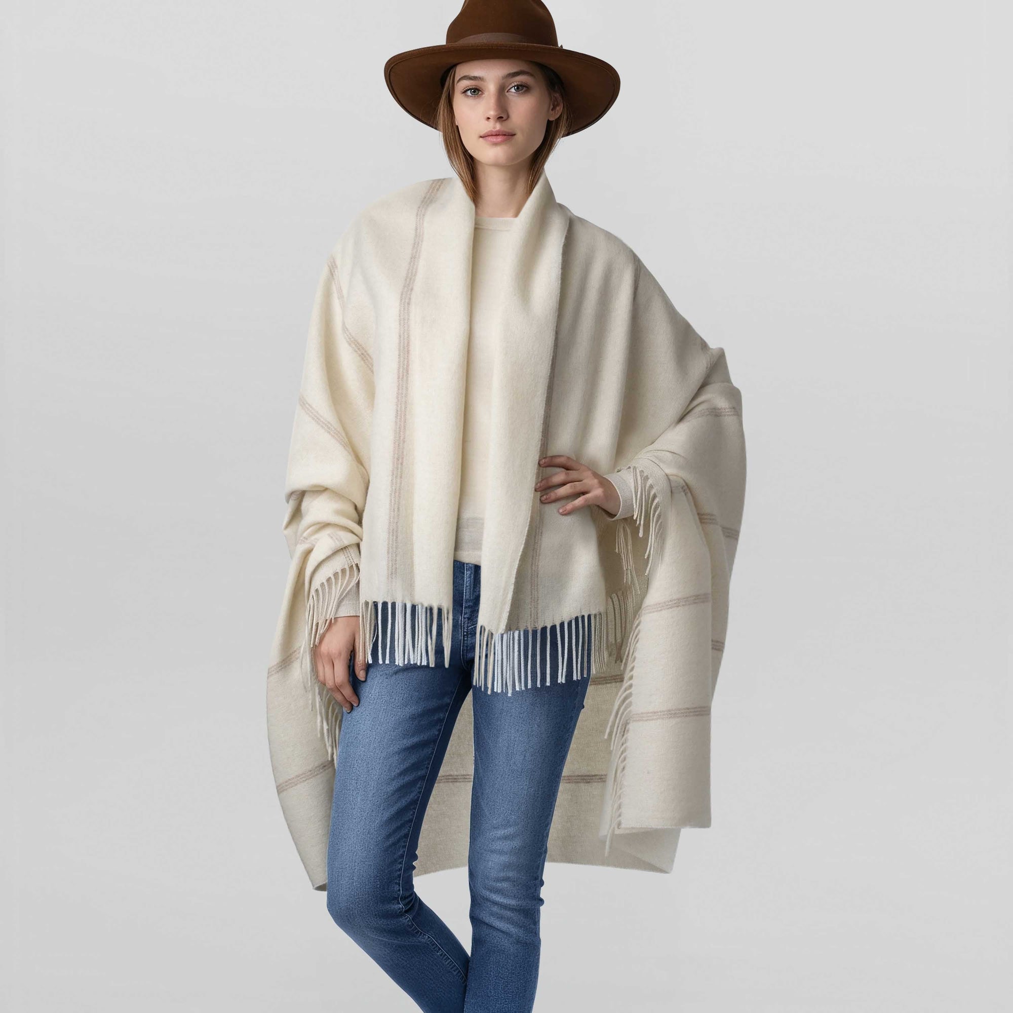 Unisex | Notting Hill Wrap | Ivory / Beige