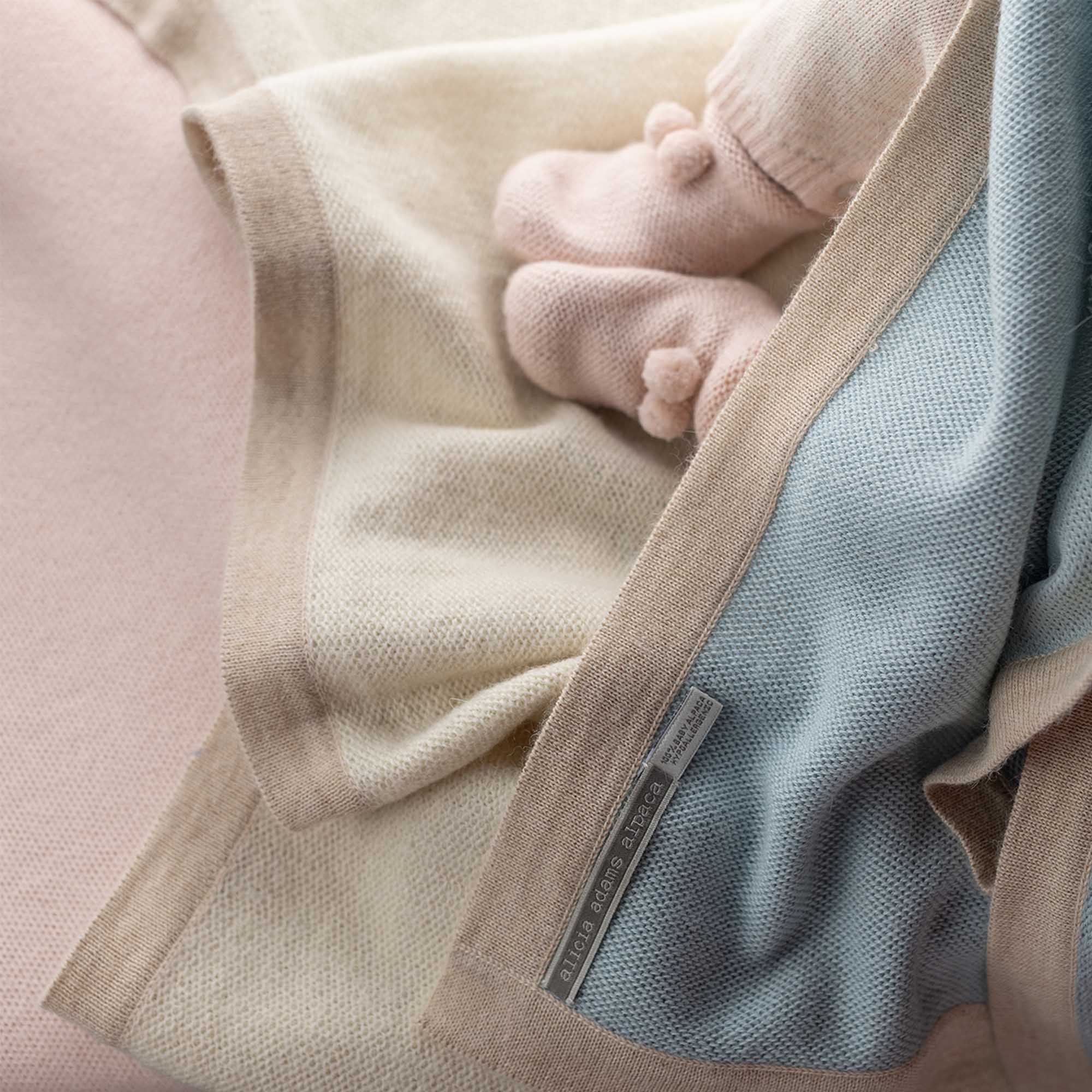 Border Baby Blanket | Ivory / Light Beige