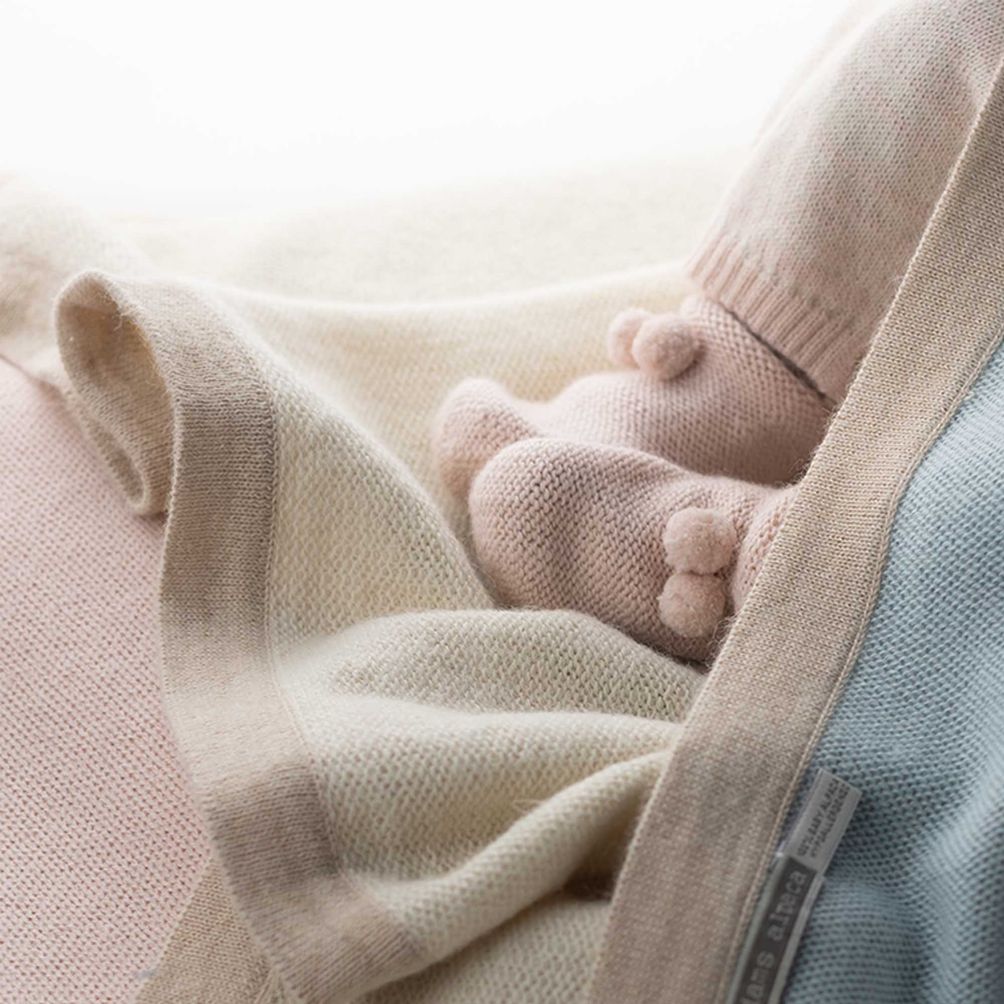 Border Baby Blanket | Ivory / Light Beige