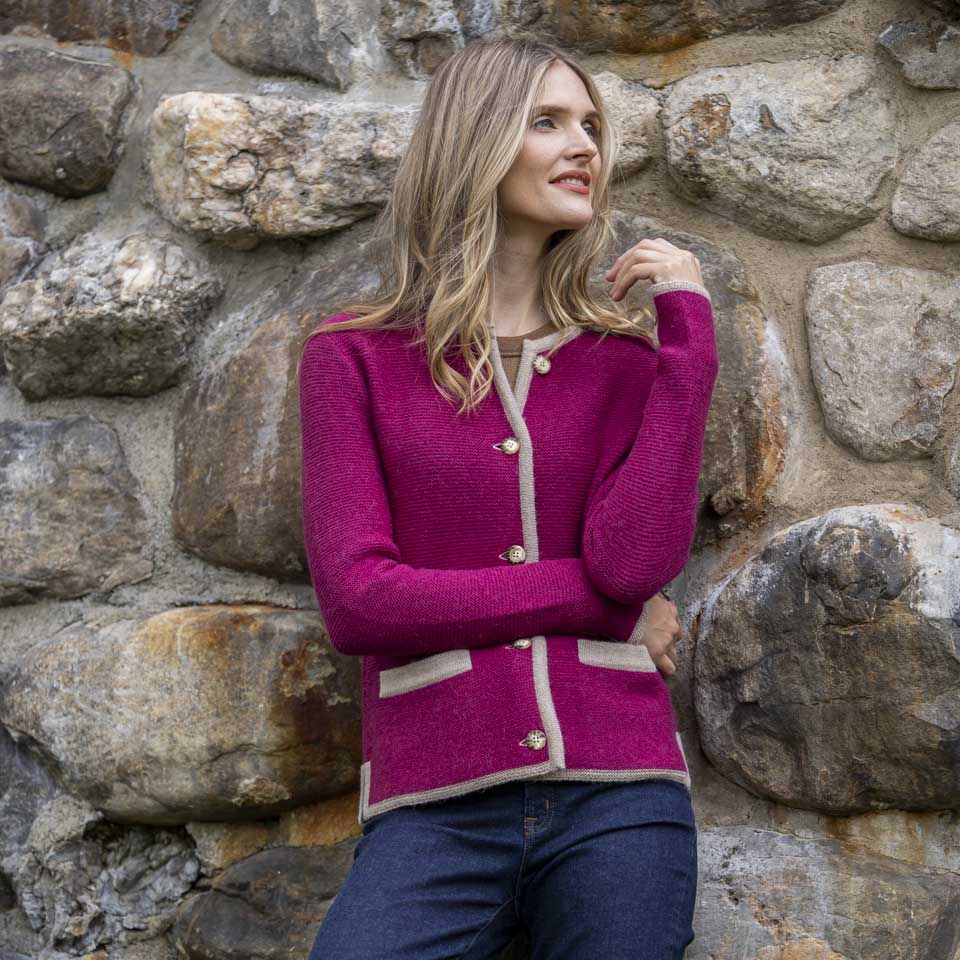 Women | Innsbruck Cardigan | Blush / Light Taupe