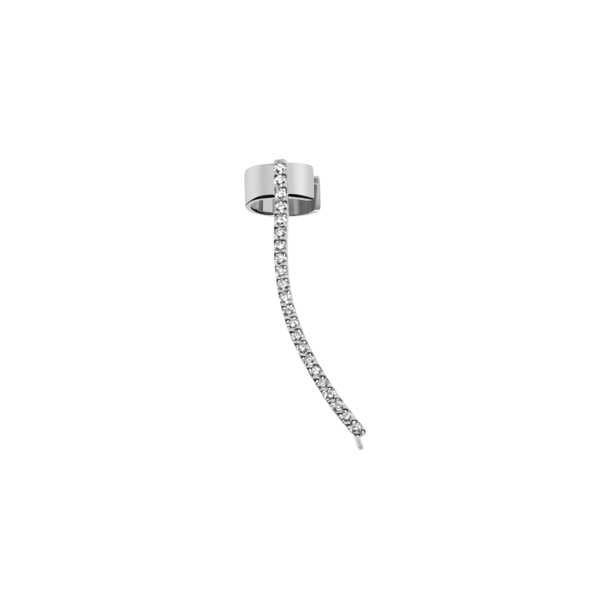 Archival Path Ear Climber Cuff Vermeil White Gold Single First