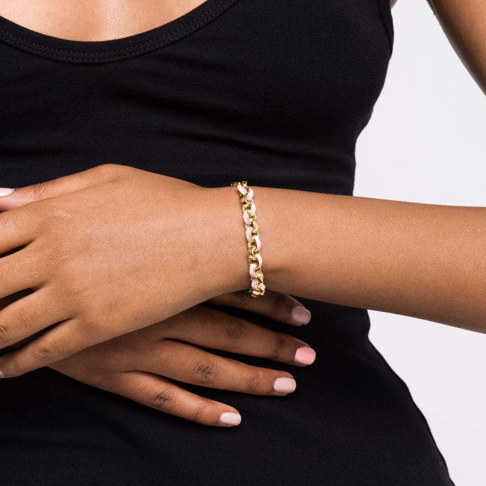Chunky Enamel Bracelet | 14K Yellow Gold Vermeil | Multi