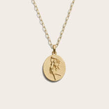 Zodiac Goddess Pendant + Mini Paperclip Chain | 14K Yellow Gold Vermeil
