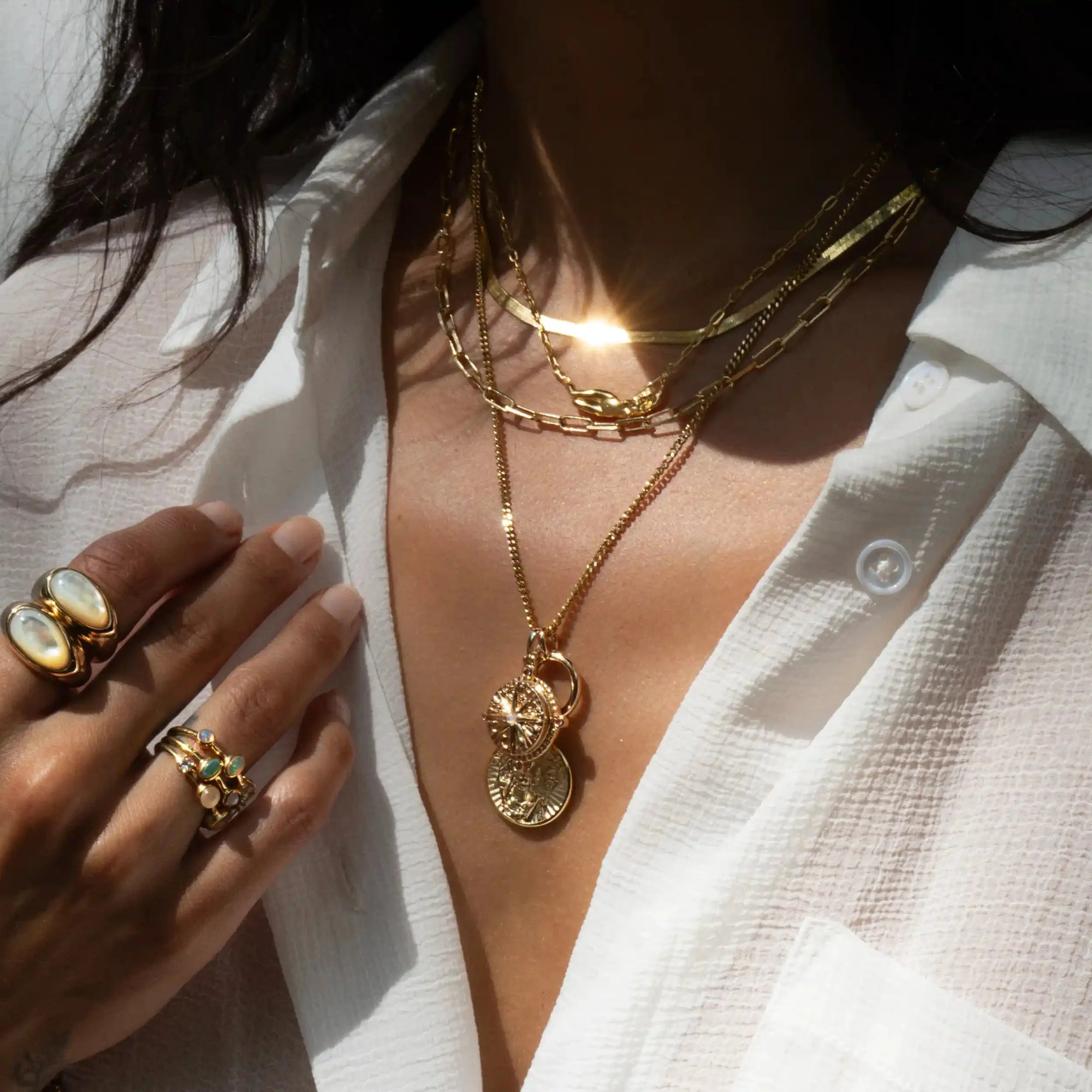 Inner Compass Necklace Set | Sterling Silver