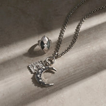 Moon Duo Cord Charm Necklace | Sterling Silver