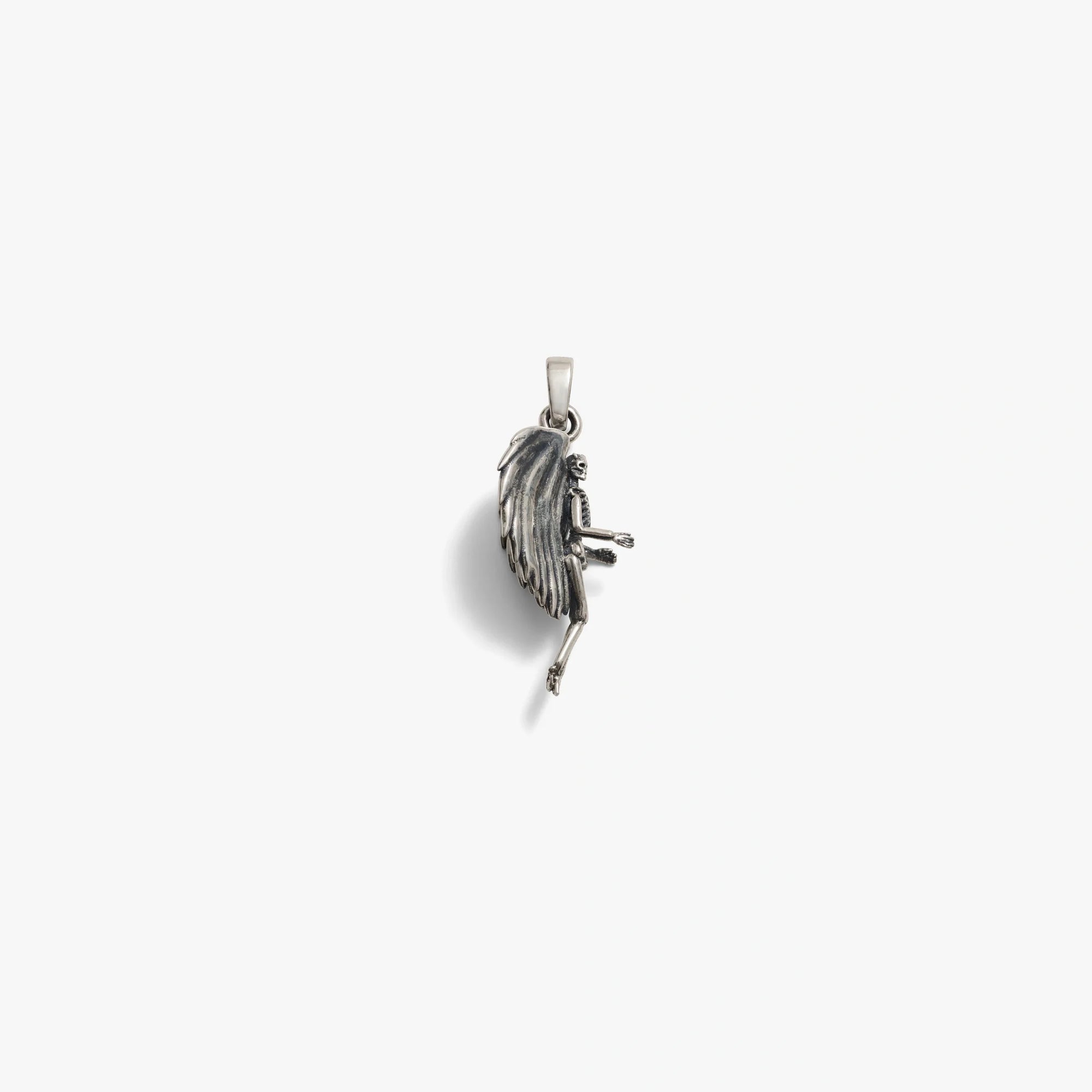 Awe Inspired Pendants Oxidized 925 Sterling Silver / Devil Angel To My Devil Charm