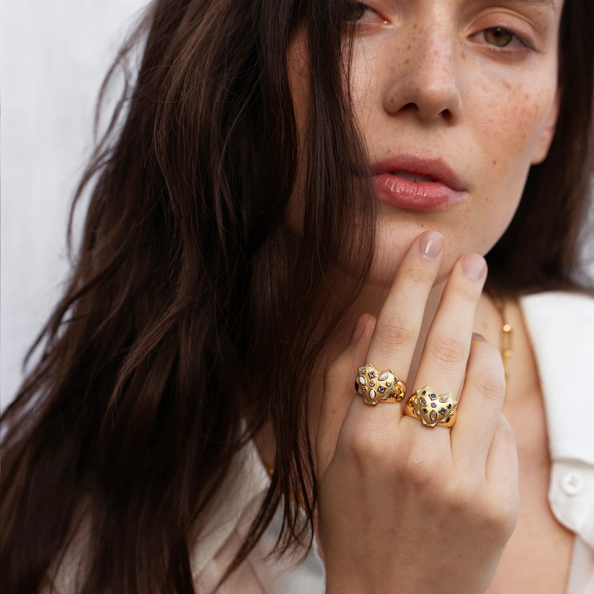 White Radiant Heart Ring | Sterling Silver