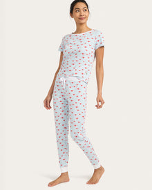 Womens | Baby Jean Jogger Set - Angel Hearts | Sky