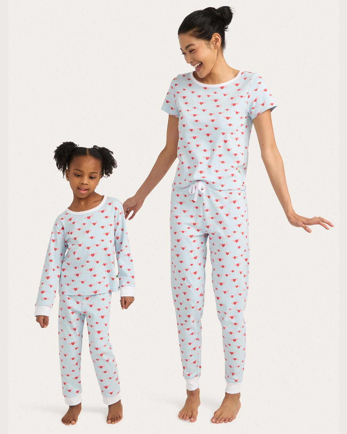 Womens | Baby Jean Jogger Set - Angel Hearts | Sky