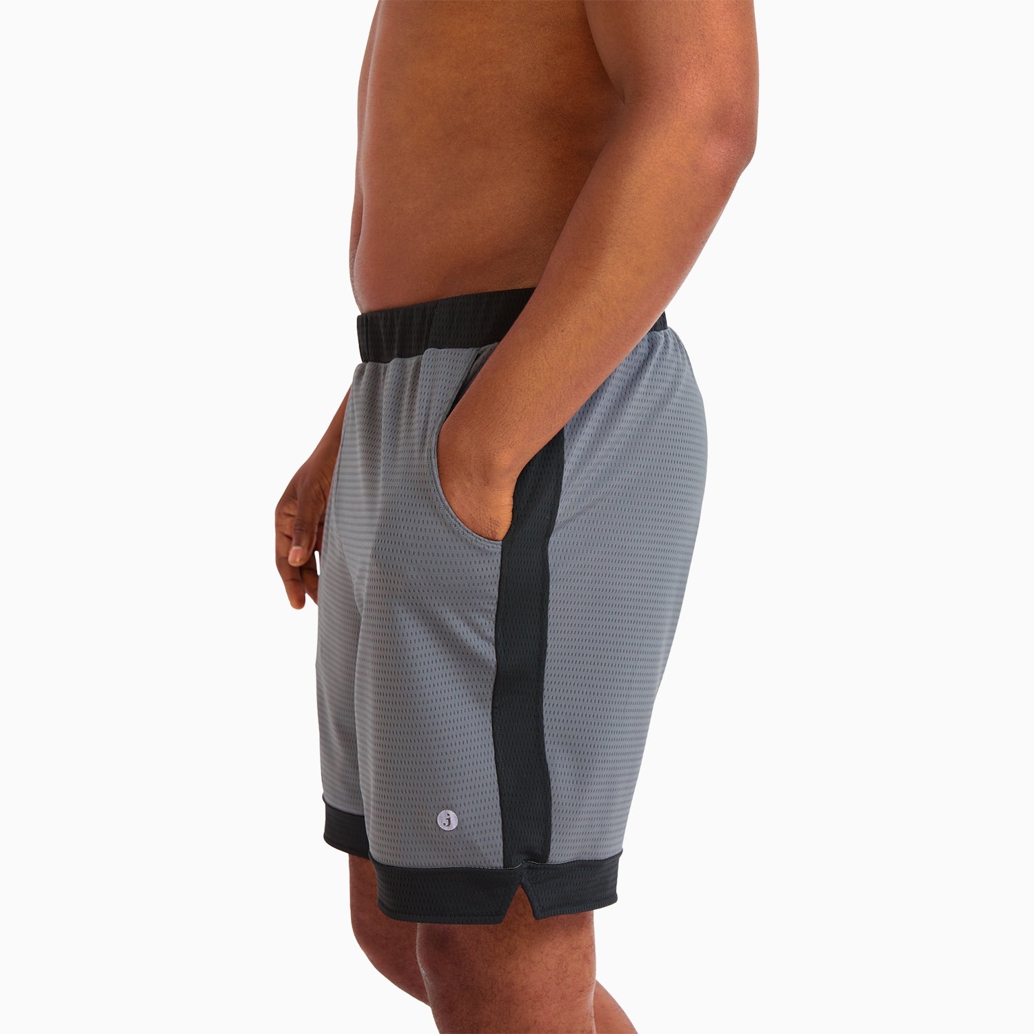 Breathable Mesh Lounge Shorts with Modal Lining | Gray/Black