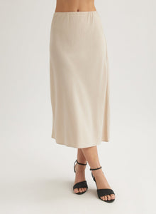 Bias Midi Skirt | Linen Sand