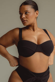 Bustier Bikini Top | Black Rib