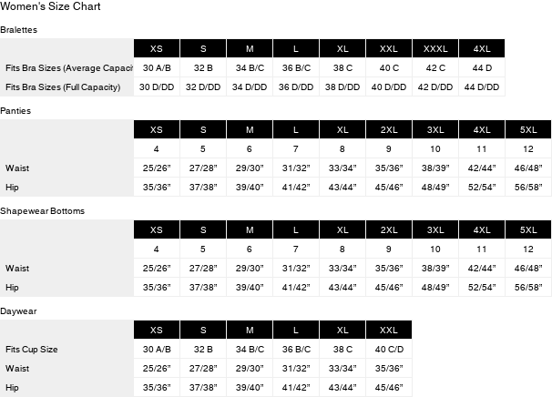 Product size guide