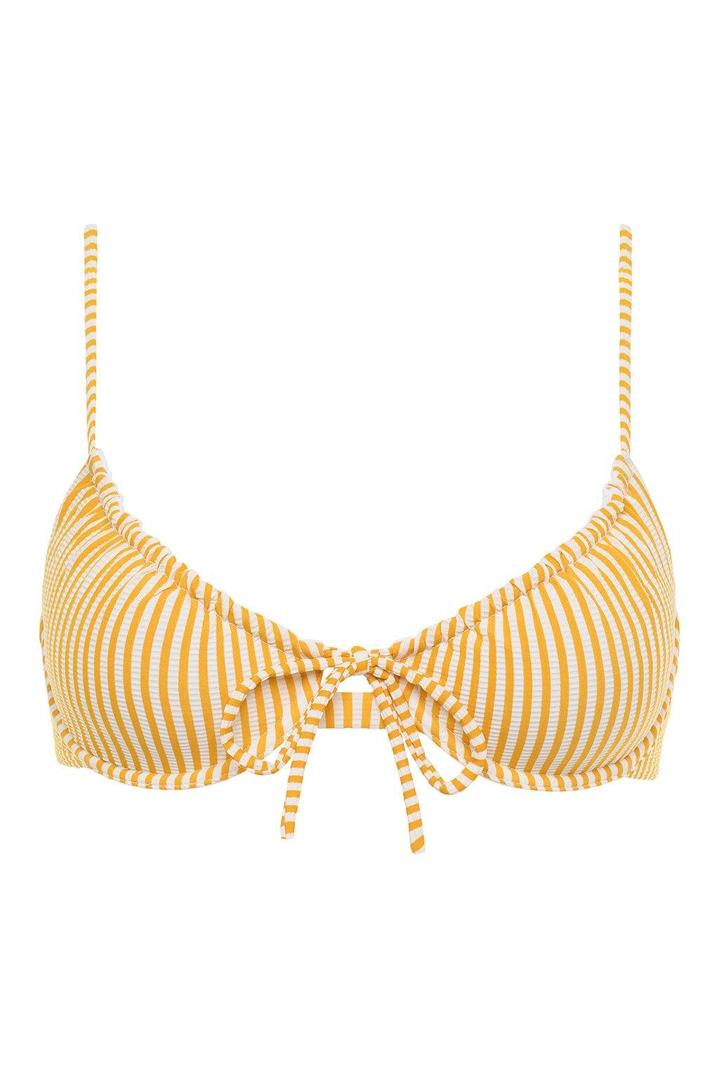 Lucy Bikini Top | Canary Stripe