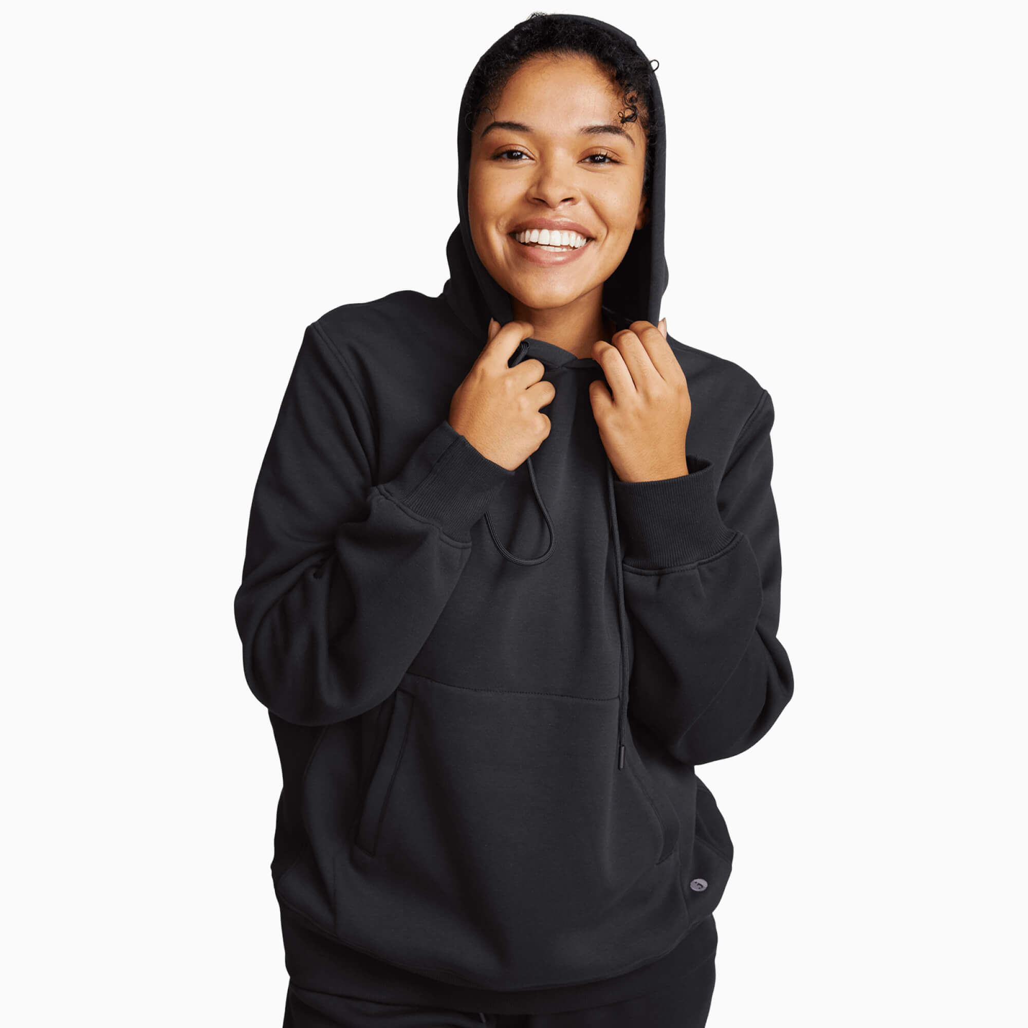 Heavyweight Recycled Fleece Hoodie | Black