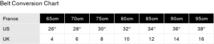 Product size guide