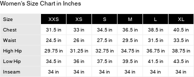 Product size guide