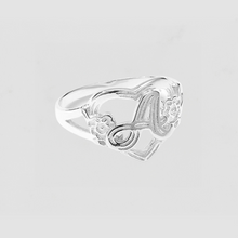 The Cutout Flower Heart Letter Ring Size 5 | Sterling Silver