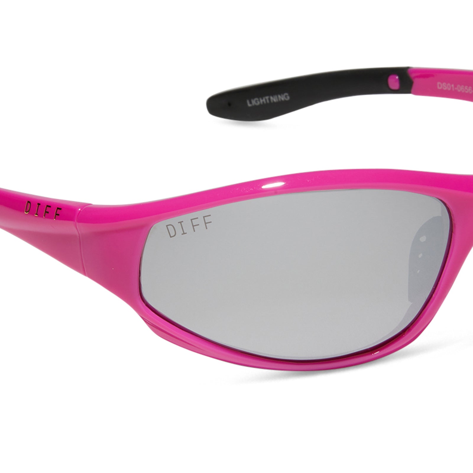 Womens | Lightning Sunglasses | Neon Pink | Silver Polarized Lenses