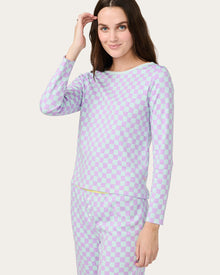 Womens | Ellie Pajama Set - Checkers | Ultra Violet