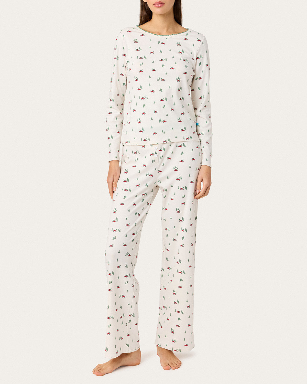 Womens | Ellie PJ Set in Big Red Trucks | Snow
