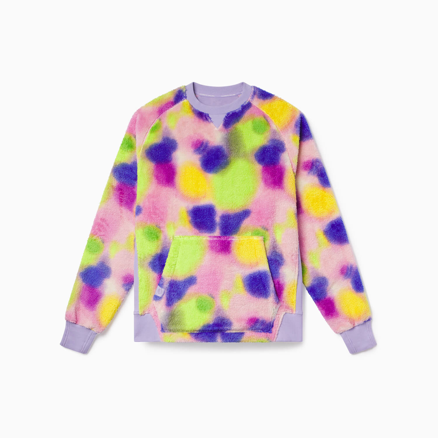 Sherpa Fleece Crewneck Sweatshirt | Neon Blur