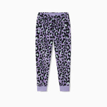 Sherpa Fleece Joggers | Lavender Leopard