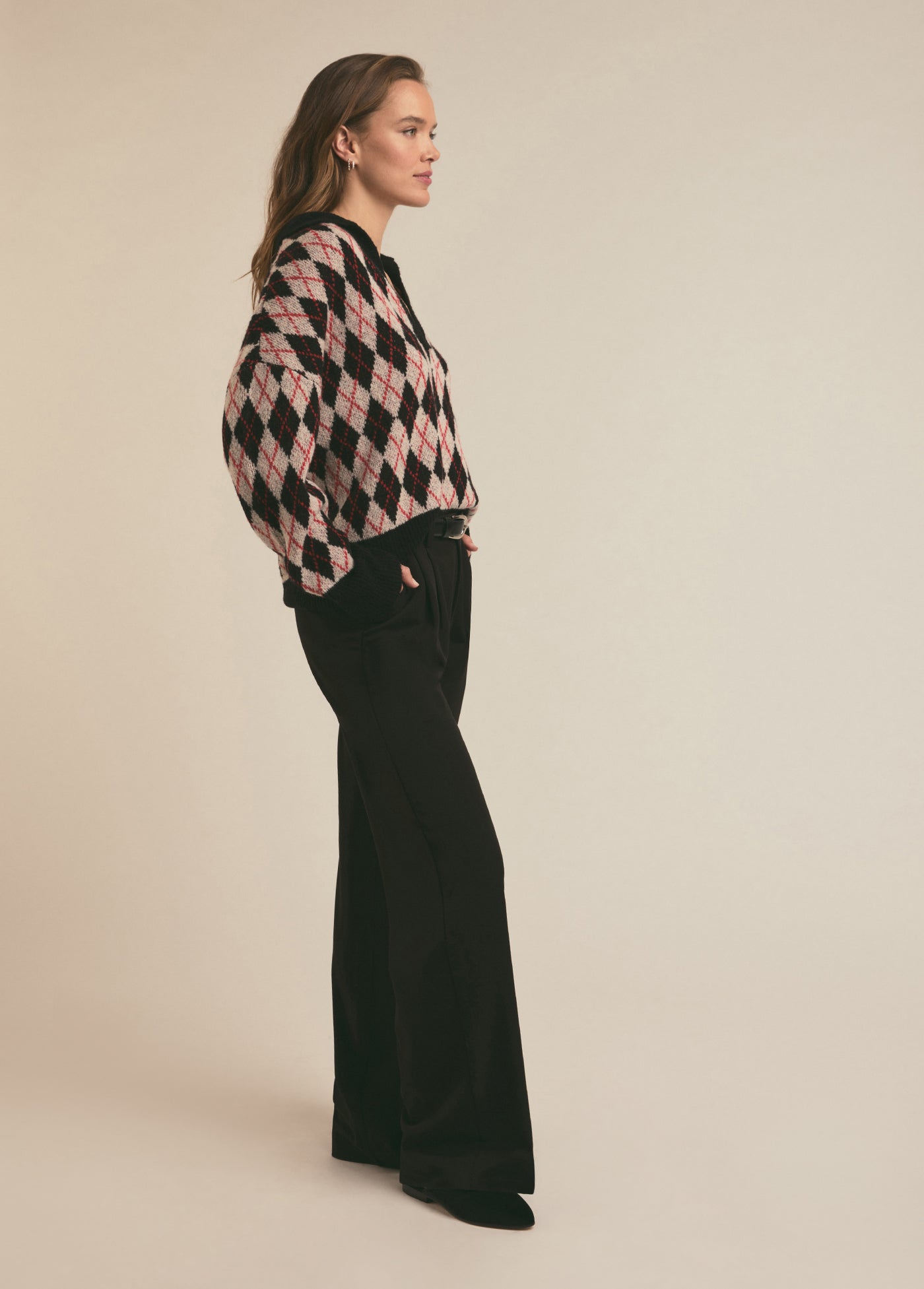 black red argyle