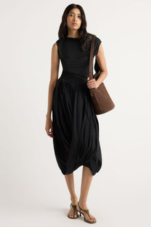Arya  |  Freya Gathered Drape Maxi Skirt in Size Small