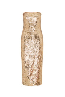 Stasia Sequin Midi Dress | Golden Honey