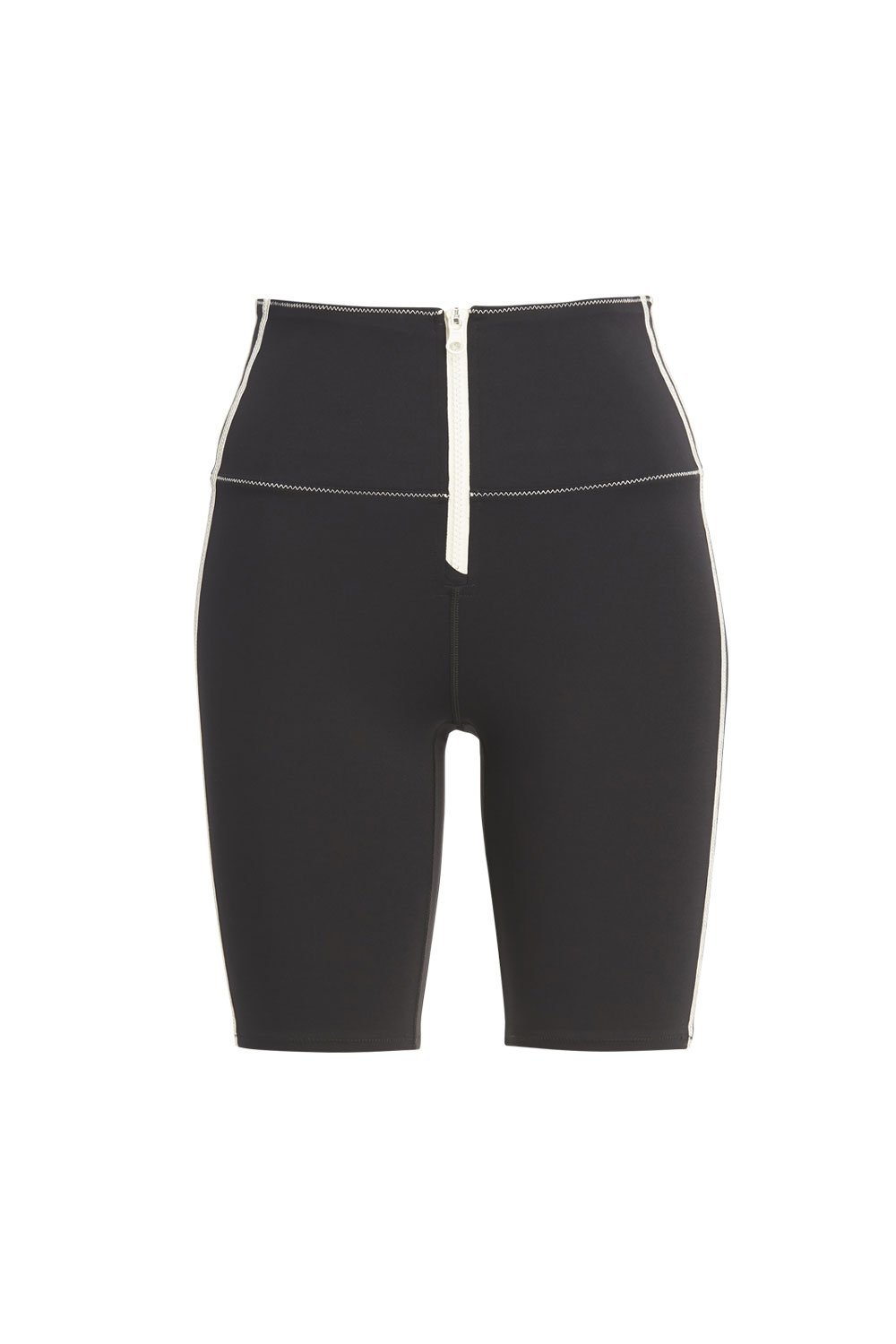 High Tide Zip Front Biker Short - Solid & Striped