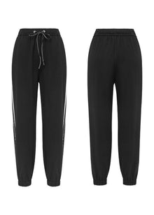 high-waisted tapered pants | Black