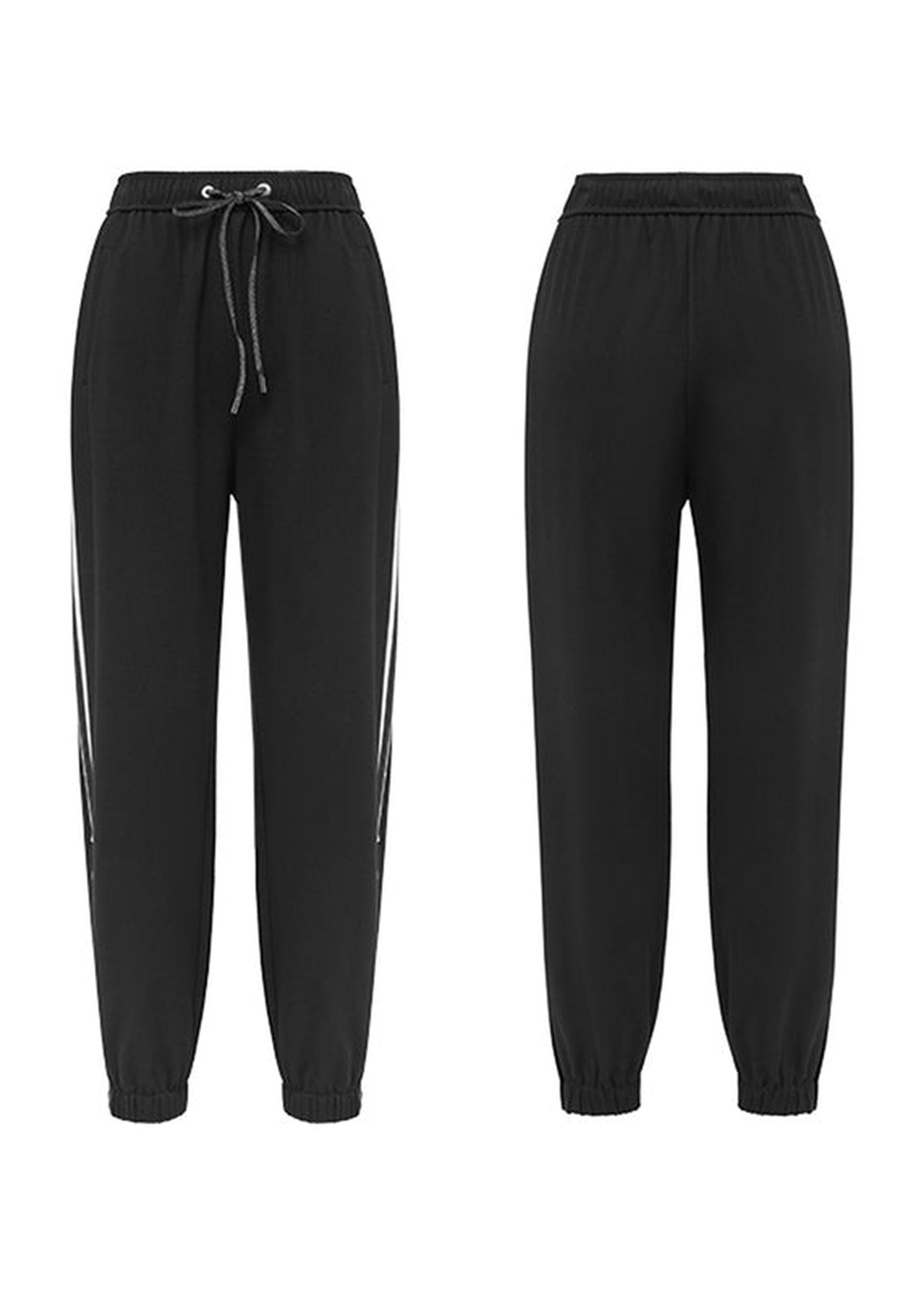 high-waisted tapered pants | Black