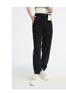 high-waisted tapered pants | Black